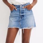 Rigid Denim Relaxed Jean Mini Skirt Blue 25