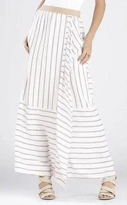 New BCBGMaxAzria White Striped Maxi Skirt