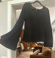 Black Bell Sleeve Sweater