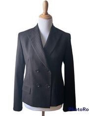 MaxMara Brown Wool Cashmere Pinstriped Blazer Size 4