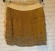 Gold Fringe Mini Skirt, 6