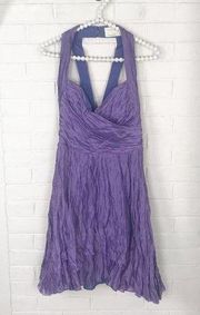 NWT Artelier Nicole Miller Purple Shimmer Ruffle Formal Dress SAMPLE