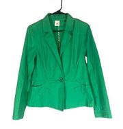 CAbi Green Verde Cotton Blend One Button Tailored Blazer Jacket Women Sz S