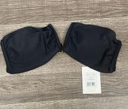 Andie Swim Womens Small Bikini Top The Scala Top Black Bandeau Padded Strapless