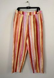 Farm Rio Sunny Stripes linen pants Size L