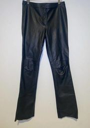 Y2K Pants Laundry by Shelli Segal Black Leather Pants SIZE 6