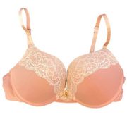 Marilyn Monroe 36D pink push up bra white lace