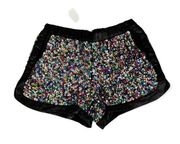 Trina Turk Sequined Mini Shorts Metallic Black Multicolored $228 Retail