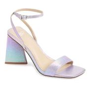 BP Sandals Womens Size 10 Lilac Parker Ankle Strap Chunky Triangular Heels