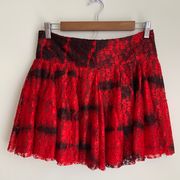 RAGA Lace Mini Red/black Skirt Small