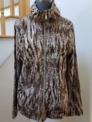 LAURA ASHLEY Brown Gold Accent Lightweight Jacket Size Large See Description