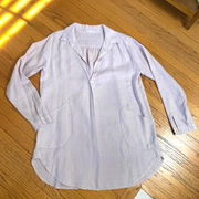 CP Shades Teton Oversized Linen Long Sleeve Tunic Top in Lilac Size Small