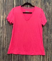 Nike Dri fit neon pink v-neck tee