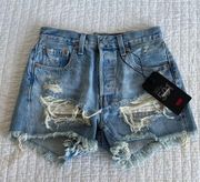 Premium 501 Original High Rise Button Fly Jean Shorts / Size 25