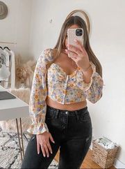 Privy floral yellow bustier top