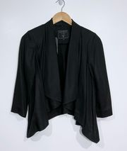 Lyocell Drape Front Open Jacket In Black Size Small