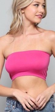 Boutique | Ziva Hot Pink Seamless Bandeau Bralette Two Piece Bundle OS