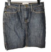 FRAME Women's 24 Denim Le Staggered Mini Skirt Catamaran Dark Wash Raw