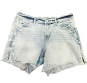 KENSIE Jeans Vintage Luxe High Rise Shorts Light Wash Blue Denim Jean Shorts w/P