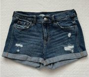 Old Navy  Boyfriend Short Mid Rise Jean Shorts Distressed Sz 2