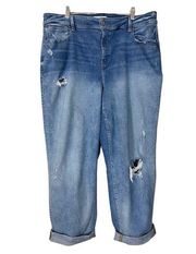 Lane Bryant High Rise Girlfriend Straight Signature Fit Distressed Jeans Size 18