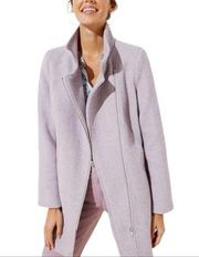 LOFT Heathered Purple Herringbone Moto Coat Women's Overcoat Winter Size M