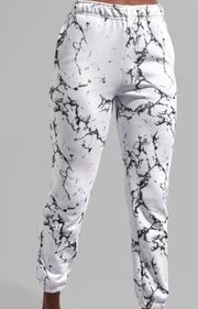 Untamed Joggers in White Marble