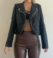 Black  Size M Faux Leather Jacket