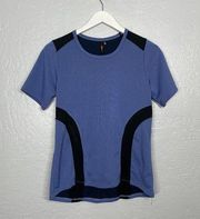 Kerrits Women M Blue Black Technical Shirt Short Sleeve Crew Equestrian Horses