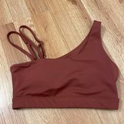 Terra Cotta Asymmetrical Light n Tight Sports Bra