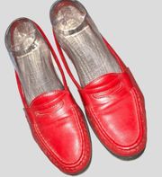 Sas Red Leather Loafers