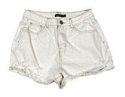 Boohoo Jean Short in White