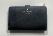Kate Spade Black Leather Elsie Medium Bifold Wallet