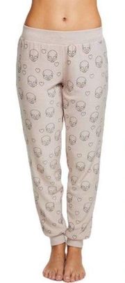 Chaser Little Skulls Cozy Knit Slouchy Jogger Pant