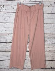 CI SONO Linen Blend Wide Leg Pants w Paperbag Waist Pink-Large