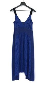 PROENZA SCHOULER Cami Long Floral Block Print Crepe De Chine Silk Dress Blue 2