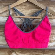 Neon strappy cross back Just Be sports bra size large