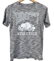 Roots Canada Gray Short Sleeve T Shirt Sz XS