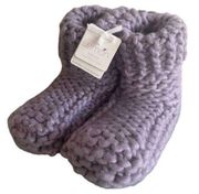 Anthropologie Lemon Slippers Women's M/L 8-10 Lavender Hand Knit Cabin