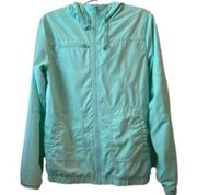 Volcom Hooded Enemy Stone Windbreaker in light blue‎ Sz 8/XS