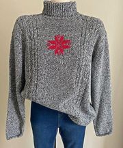 VINTAGE crazy horse by Liz Claiborne snowflake embroidered sweater