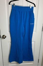 House of CB Oli blue flare leg track wide leg sweat pants