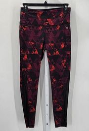 Vogo Athletica Purple Orange Black Geometric Yoga Running Leggings Small