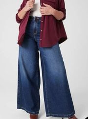 Lane Bryant Womens 26 Plus Ultra Wide Leg High Rise Jeans NEW