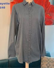 Lafayette 148 New York Denim Cotton Top Blouse Size: S Small EUC