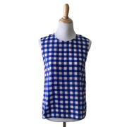 Diane Von Furstenberg Gingham Color Block Silk Tank Small