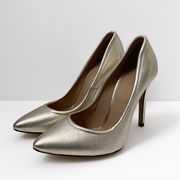 Stiletto Heels Size 36 Paris Designer gold metallic buttery leather