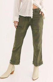 Green Distressed Cropped Stormbringer Cargo Pants 24"