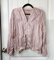 Young Fabulous Broke pink barbie satin bomber jacket size medium