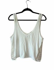 White Caged Side Cotton Tank Top